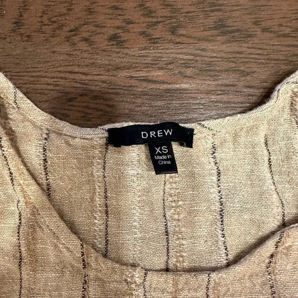 Drew Beige Striped Textured Sleeveless Tank Top Size XS - Picture 2 of 2